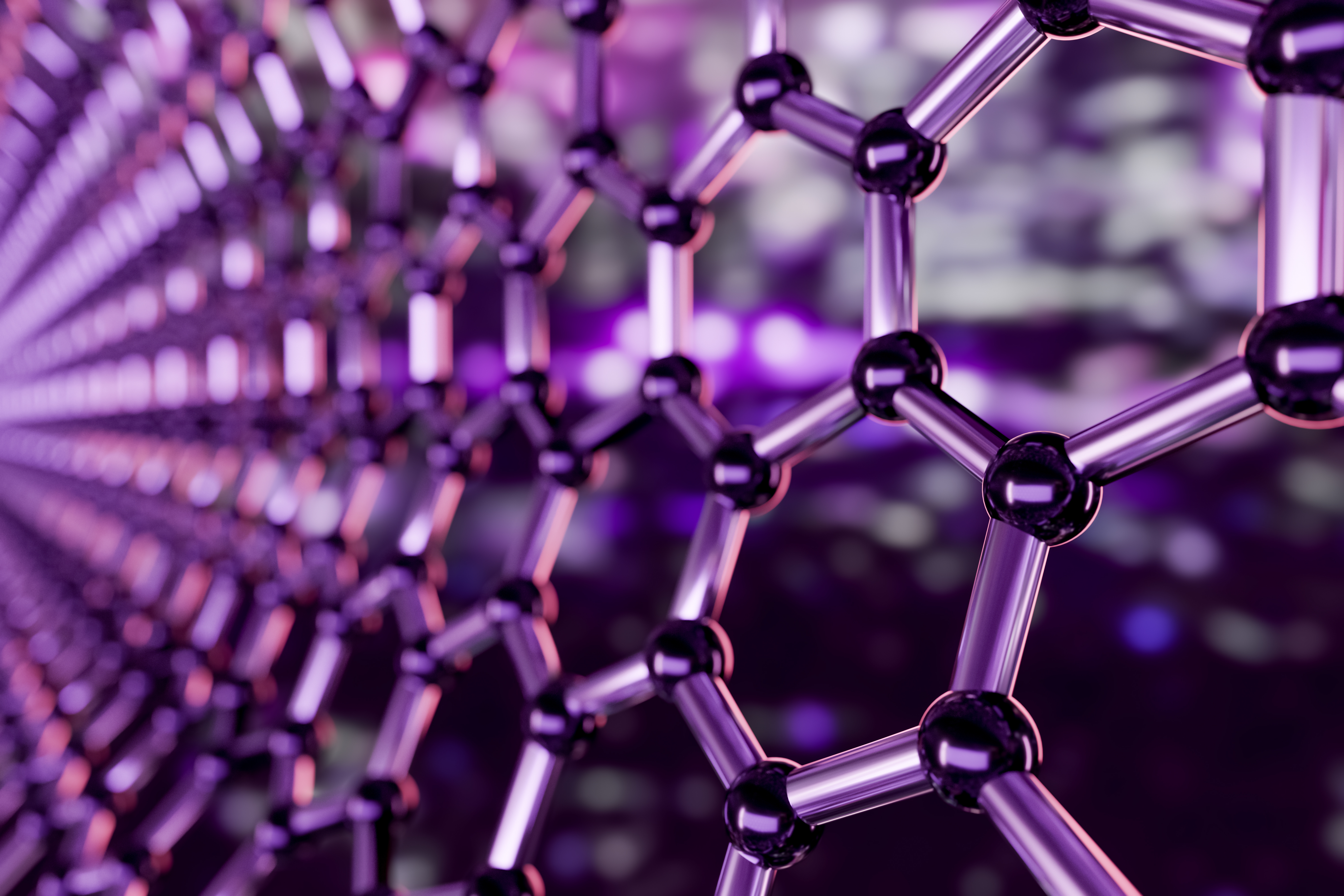 Graphene Molecular Nano Technology Structure on a Purple-Pink Ba